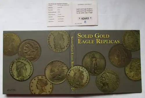 Solid Gold Eagle Replica célèbres pièces de capital des États-Unis 7x 0,5 gramme d'or (134768)