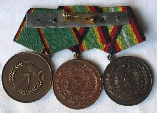 DDR 3er Ordensspange Medaille für treue Dienste NVA KVP Volkspolizei (129090)