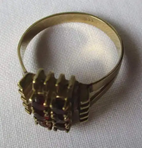 Bijoux en or 333 de la bague pour femmes élégante avec 6 grenades (123347)