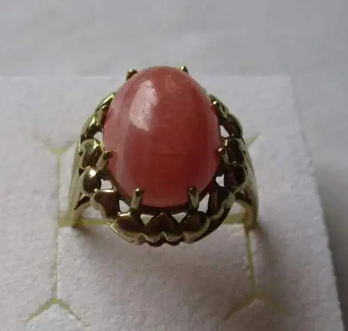 jolie bague d'or 333 avec une grande rosite rhodothique (111606)