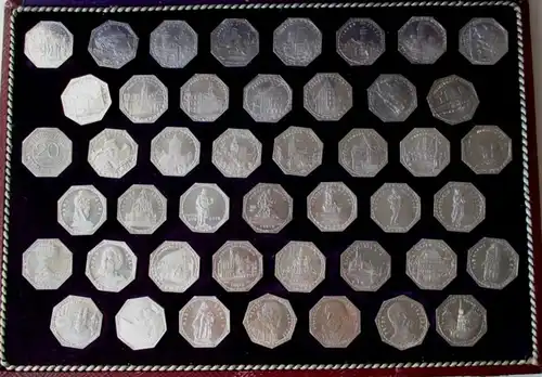 45 pièces de monnaie d'urgence du tramway de Nuremberg Fürther dans l'Etui (125706)