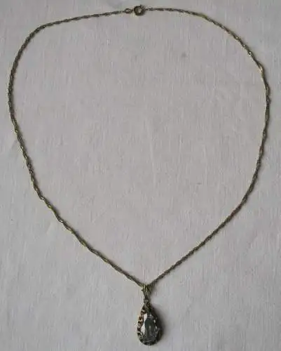 Magnifique collier en or 333 avec pendentif en pierre bleue (110965)