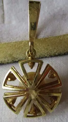 Magnifique pendentif en chaîne 585 or avec perle (13504)