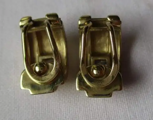 Boucles d'oreilles en or 333 élégantes avec pierre précieuse claire (121455)