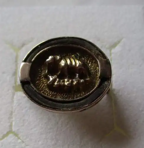 classique vieux anneau d'or 333 avec pierre verte (14344)