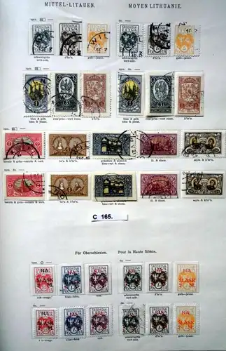 collection rare de timbres Lituanie Instrumentation polonaise 1920/1921