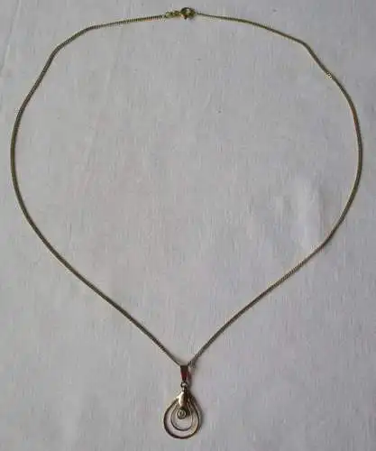 elegante Damenkette Kette aus 333er Gold mit Schmucksteinanhänger (153151)