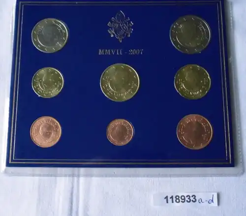 KMS Euro Kursmünzensatz 2007 von Vatikan in Stempelglanz OVP (112633)