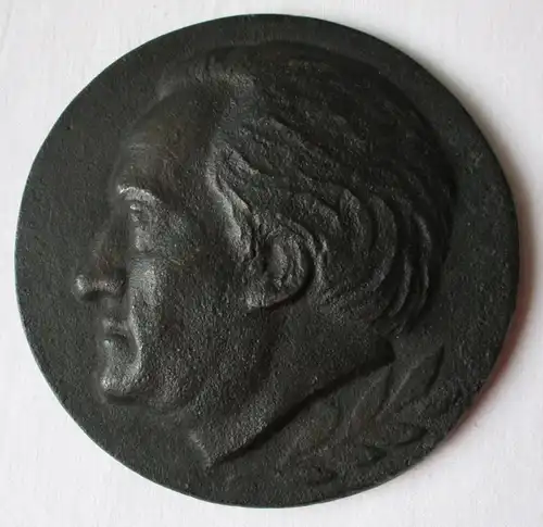 Médaille de fonte de fer unilatérale plaque Goethe Prix Laurier Ø 12,5 cm (152425)