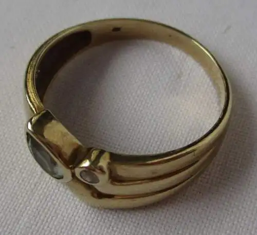 magnifique anneau pour femmes de 333 avec 2 pierres précieuses incolores (107597)