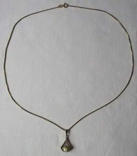 elegante Damenkette Kette aus 333er Gold mit Perlenanhänger (152714)