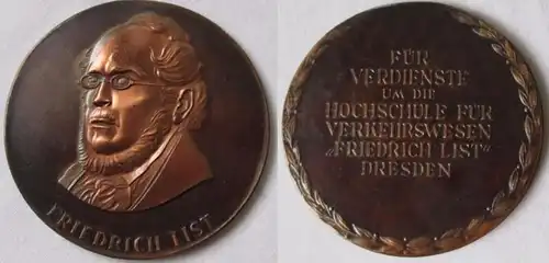 DDR Medaille Friedrich List, Für Verdienste um die Hochschule für Verkehrswesen