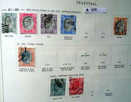 belle collection de timbres de haute qualité Transvaal Propriété britannique à partir de 1869