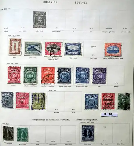 schöne hochwertige Briefmarkensammlung Bolivien ab 1867