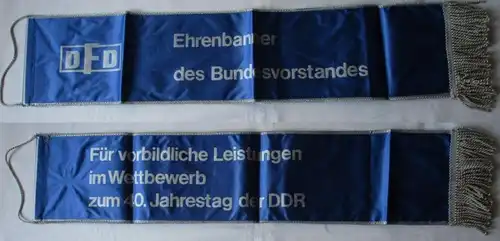 DDR Clara Zetkin Ehrenbanner + Certificat 1989 "Olga Benario" Calau DFD (110252)