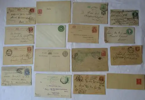 Sammlung 66x Ganzsache Briefe und Postkarten Indien Travancore Rajpipla (109402)