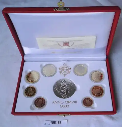 rare Vatican / Vatican KMS jeu de pièces de cours Coin Set 2008 PP (108188)
