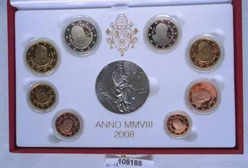 seltener Vatikan / Vatican KMS Kursmünzensatz Coin Set 2008 PP (108188)