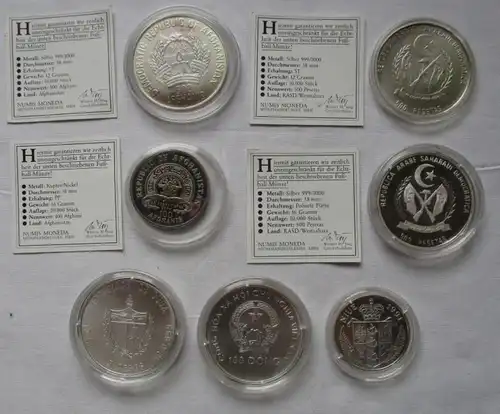 7 Silbermünzen Stempelglanz Fussball Weltmeisterschaft USA 1994 (128583)