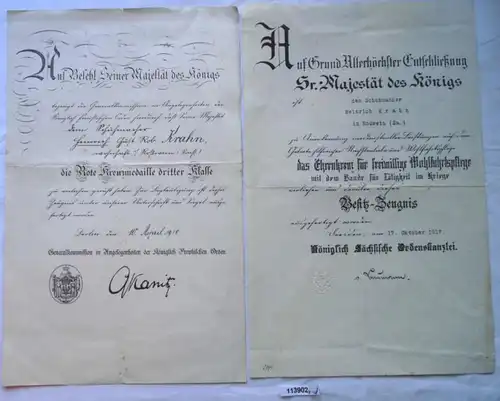 2 documents rares pour les services sociaux volontaires 1. Guerre mondiale (113902)