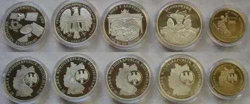 Sammlung 50 Jahre BRD mit 8 Silbermedaillen 999/1000 PP (145279)