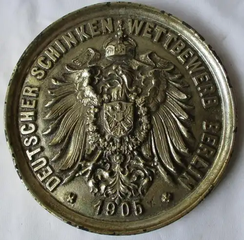 rare bronze guss plaque concours de jambon allemand Berlin 1905 (140867)