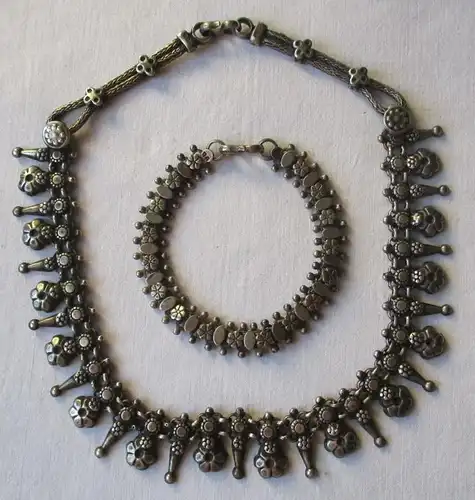 élégant 925 bijoux en argent ensemble de belles blouses de costumes chaîne + bracelet (134724)