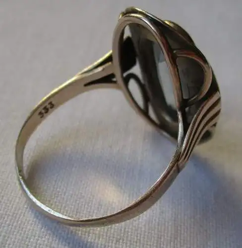 dekorativer 333er Gold Ring mit großem blauem Schmuckstein (112471)