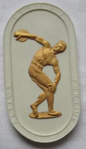 Porzellan Medaille Nationales Olympisches Komitee der DDR im Etui (117406)