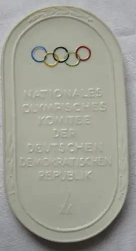 Porzellan Medaille Nationales Olympisches Komitee der DDR im Etui (117406)