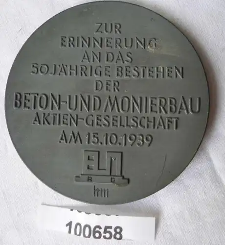 Médaille de béton et de Monierbau AG le 15.10.1939 dans l'Etui (100658)