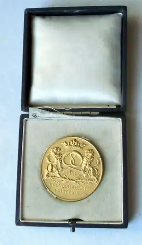 médaille dorée rare Backweit Leipzig 1926 dans l'Etui (116841)