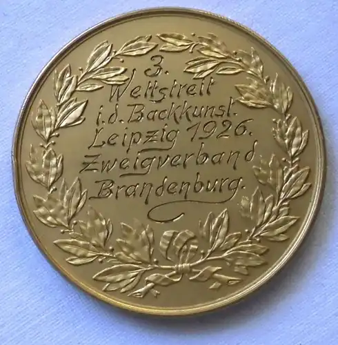 médaille dorée rare Backweit Leipzig 1926 dans l'Etui (116841)