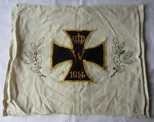 Patriotiques brodé Coussin d'oreiller Croix de fer 1914 1ère guerre mondiale (122792)