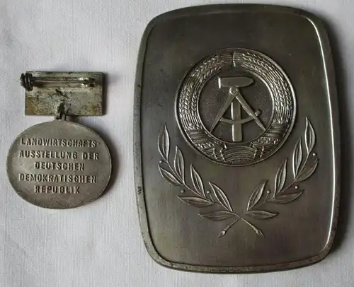 DDR Abzeichen + Medaille Landwirtschaftsausstellung DDR Stufe Silber (153879)