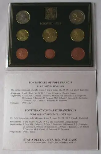 KMS Euro jeu de pièces Vatican 2018 Pape François Fleur de timbre (101838)
