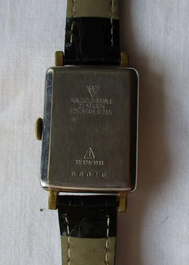 Mikron Boden Edelstahl Walzgold Double 20 Mikron Uhr Elegante GUB Glashütte  Armbanduhr Walzgold 20 Mikron 62-42958 Handaufzug /111268