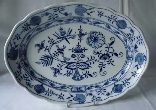 Meissen porcelaine motifs oignon belle grande plaque d'accompagnement 36 cm (110141)