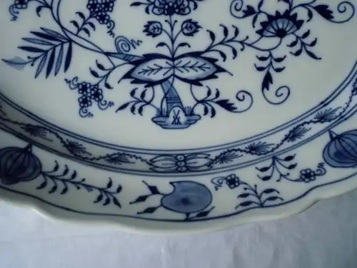 Meissen porcelaine motifs oignon belle grande plaque d'accompagnement 36 cm (110141)
