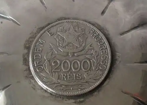 ancienne pièce de monnaie argent 2000 pièce riz Brésil 1912 Poids 115,5g (135316)