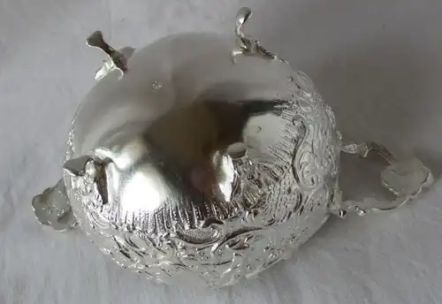 seltene filigrane Zuckerdose auf 4 Füßen 800er Silber um 1900 (112138)