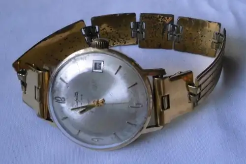 alte vergoldete Herren Armbanduhr Marke Glashütte Kaliber 69.1  (116669)