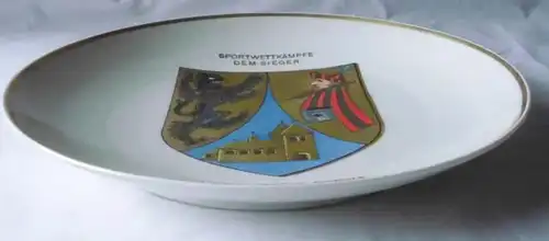 Rare porcelaine Teller fête d'origine Borna 1938 compétitions sportives le vainqueur (111729)