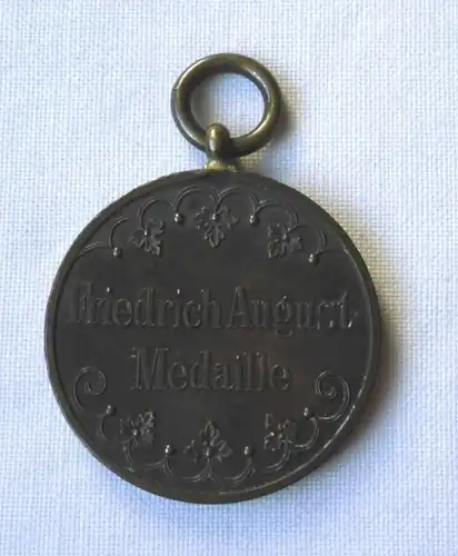 Sachsen Friedrich August Médaille de bronze en étui original (109546)