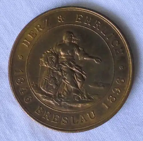 seltene Bronze Medaille 50.jähriges Geschäftsjubiläum Breslau 1896 (111017)