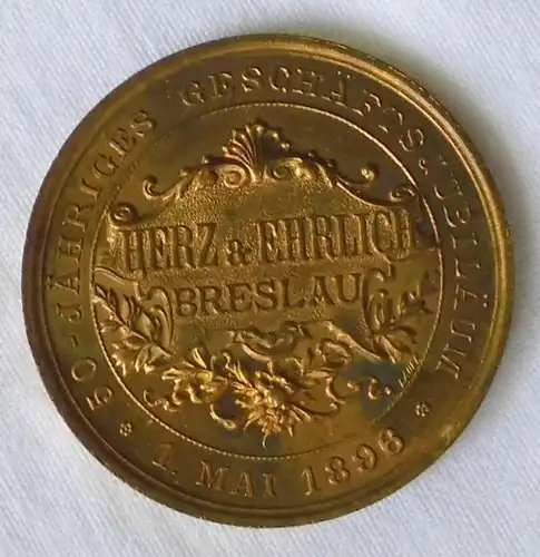 seltene Bronze Medaille 50.jähriges Geschäftsjubiläum Breslau 1896 (111017)