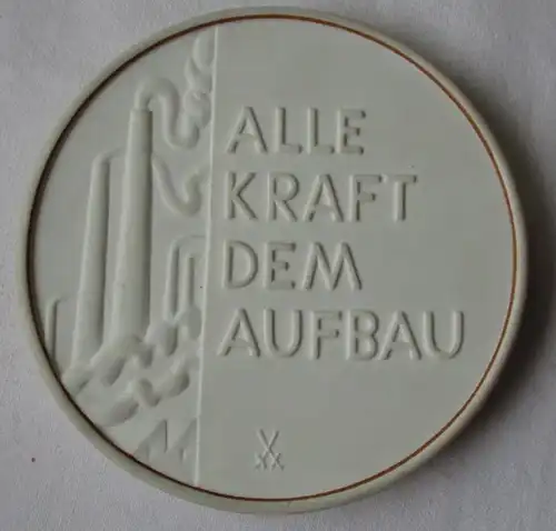 Médaille de porcelaine Don d'honneur à la ville de Chemnitz - Toute la force de la construction (134841)