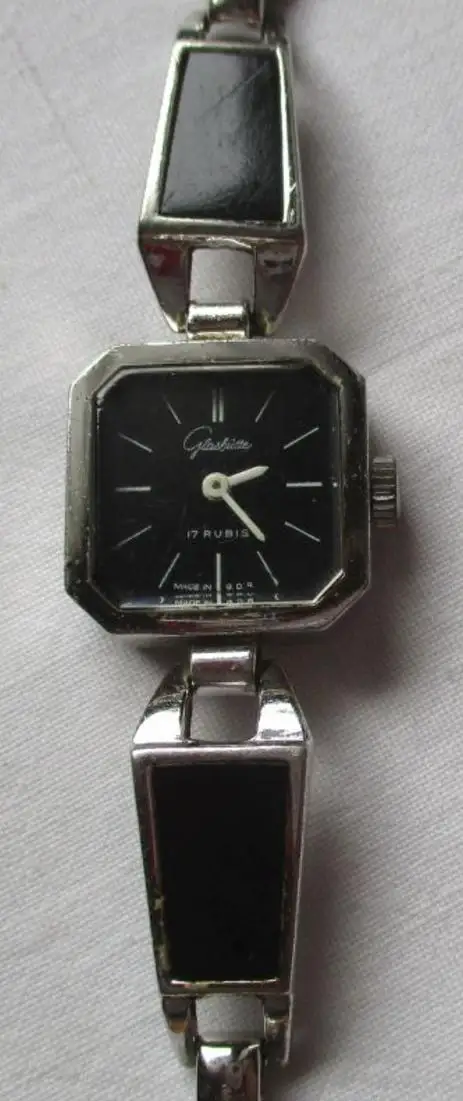 Feinste mechanische orig. GLASHÜTTE Damenarmbanduhr Kal. GUB 09-20 DDR (107899) 1