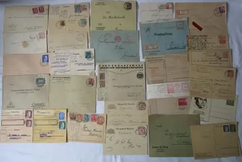 Collection de 100 lettres, cartes, documents postaux Reich allemand (124803)
