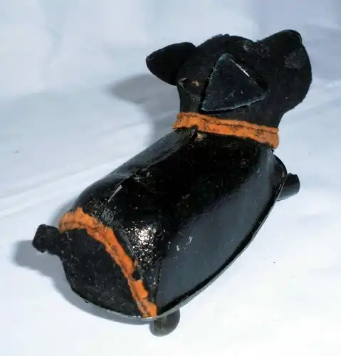 altes Blechspielzeug Schuco Hund mit Schlüsselaufzug um 1930 (119088)